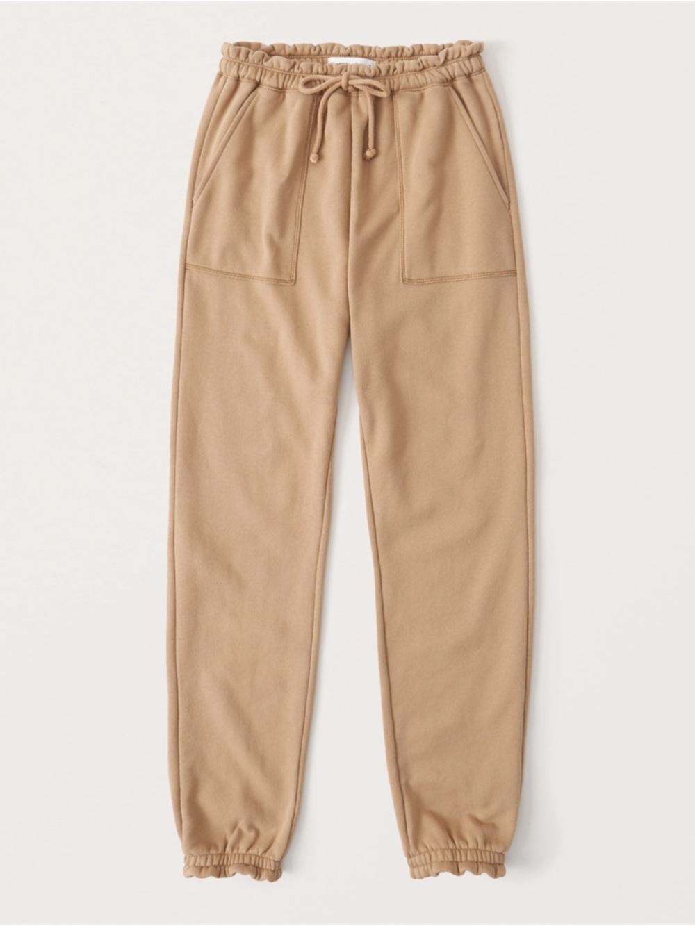 Abercrombie & Fitch soft a&f collection cloud joggers ruffle band women's brown